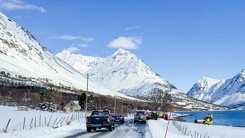 Illustrasjonsfoto fra et ras i 2021. Flere personer skal være tatt av snøskred i Lyngen. Her fra et ras i 2021.