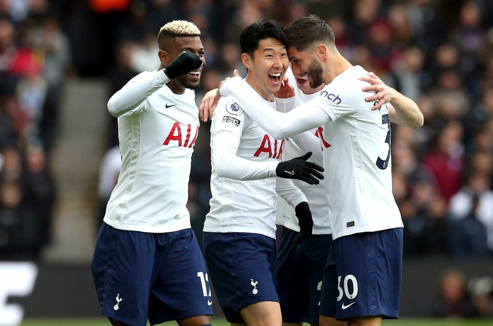 Son Heung-min var i storform borte mot Aston Villa. Foto: Barrington Coombs / PA via AP / NTB Son Heung-min var i storform borte mot Aston Villa. Foto: Barrington Coombs / PA via AP / NTB