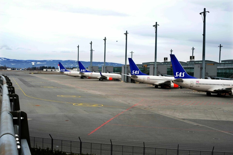 Illustrasjonsfoto. Flyene står på bakken på Gardemoen, etter at luftrommet over hele Norge ble stengt fra klokken 10 torsdag formiddag. Årsaken er askeskyen fra vulkanutbruddet på Island.