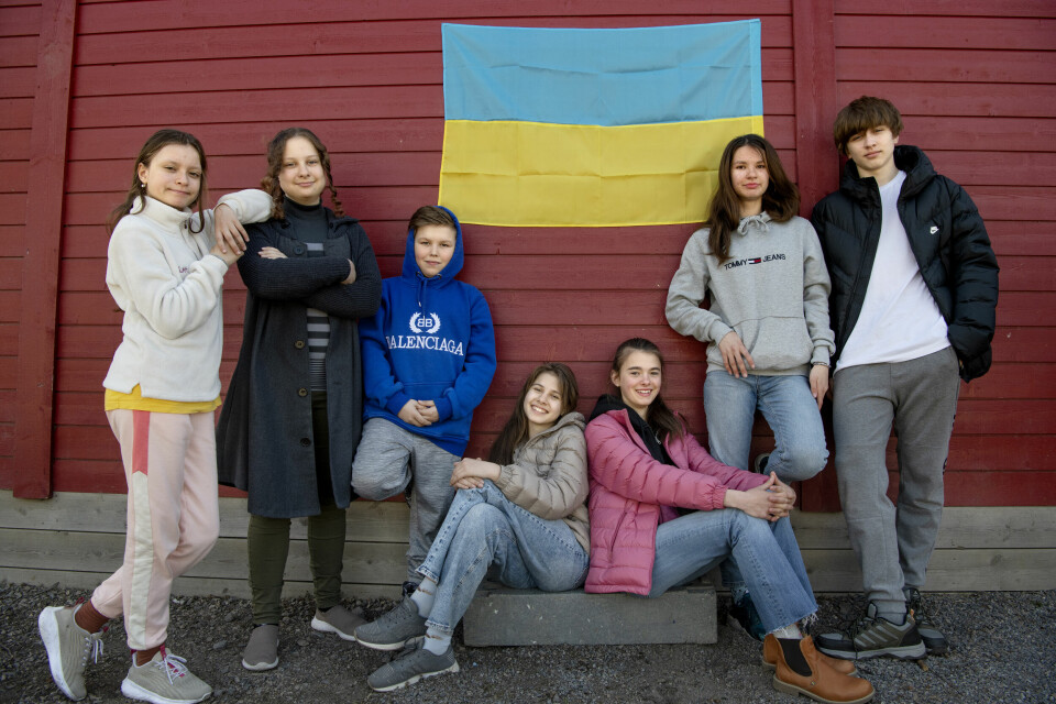 Ukrainske elever på Refstad skole i Oslo. Refstad skole. Elever fra Ukraina.