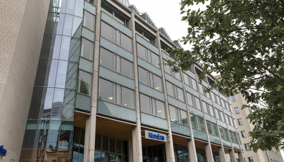 Nordea-huset i Essendropsgate. Politiet aksjonerte mot Nordeas hovudkontor på Majorstuen og fleire private adresser tysdag. Fem personar er arrestert og siktet for grov korrupsjon eller medverknad til dette. Foto: Gorm Kallestad / NTB / NPK