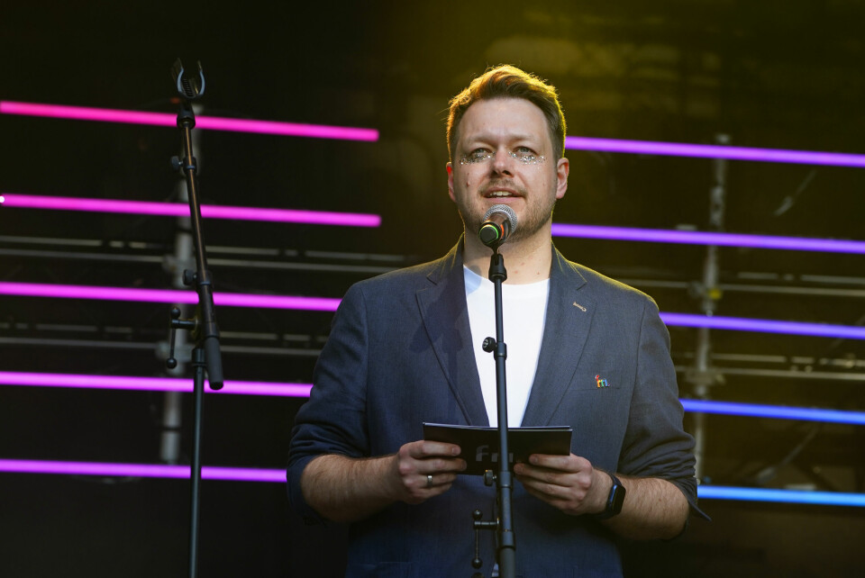 Leder av FRI (Foreningen for kjønns- og seksualitetsmangfold) Inge Alexander Gjestvang under fjorårets åpningsshow i Pride Park i Spikersuppa. Leder av FRI, Inge Alexander Gjestvang, er takknemlig for Kim Frieles innsats for de homofile. Foto: Håkon Mosvold Larsen / NTB