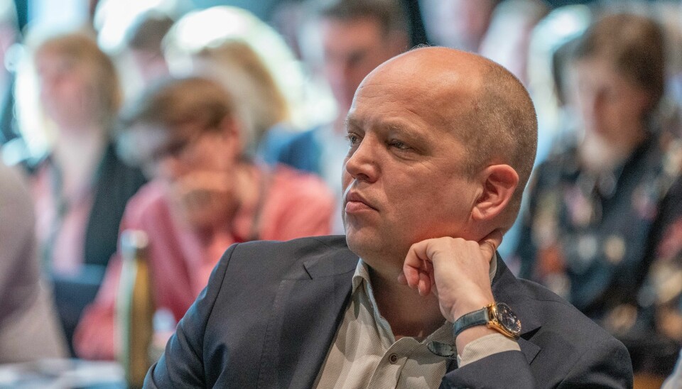 Sp-leder og finansminister Trygve Slagsvold Vedum. Trygve Slagsvold Vedum og regjeringa vil ha folkerøysting om kva tilknyting Søgne skal ha til Kristiansand. Foto: Torstein Bøe / NTB / NPK