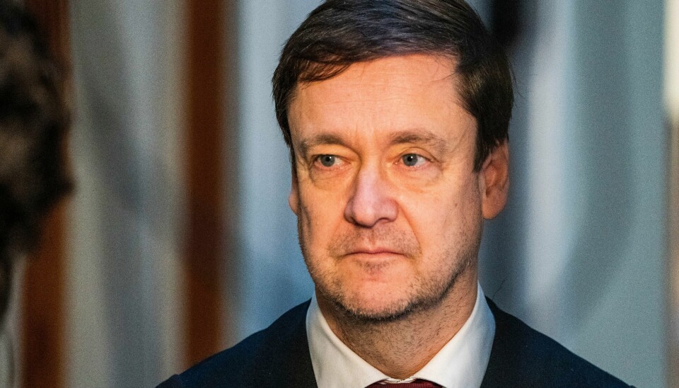 Forsvarer John Christian Elden, her fra en tidligere anledning. Oslo 20210115. Forsvarer John Christian Elden snakker med pressen i en pause under domsavsigelsen i rettssaken mot Laila Anita Bertheussen i sal 250 i Oslo tingrett fredag. Bertheussen, som er samboer med tidligere justisminister Tor Mikkel Wara, er tiltalt for angrep på demokratiet og trusler mot ledende politikere.Foto: Håkon Mosvold Larsen / Pool / NTB