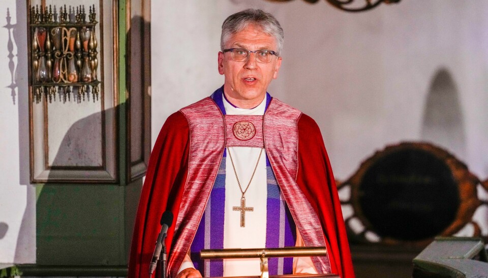 Preses Olav Fykse Tveit under sørgegudstjenesten i Oslo domkirke etter angrepet i Oslo natt til lørdag. Preses Olav Fykse Tveit under sørgegudstjenesten i Oslo domkirke etter angrepet i Oslo natt til lørdag.Foto: Javad Parsa / NTB / POOL