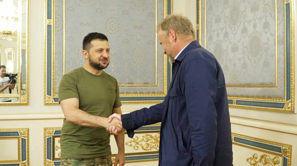 Oslos byrådsleder Raymond Johansen (Ap) møtte Ukrainas president Volodymyr Zelenskyj i Kyiv i august i fjor. Byrådsleder Raymond Johansen (Ap) møter Ukrainas president Volodymyr Zelenskyj i Kyiv fredag.