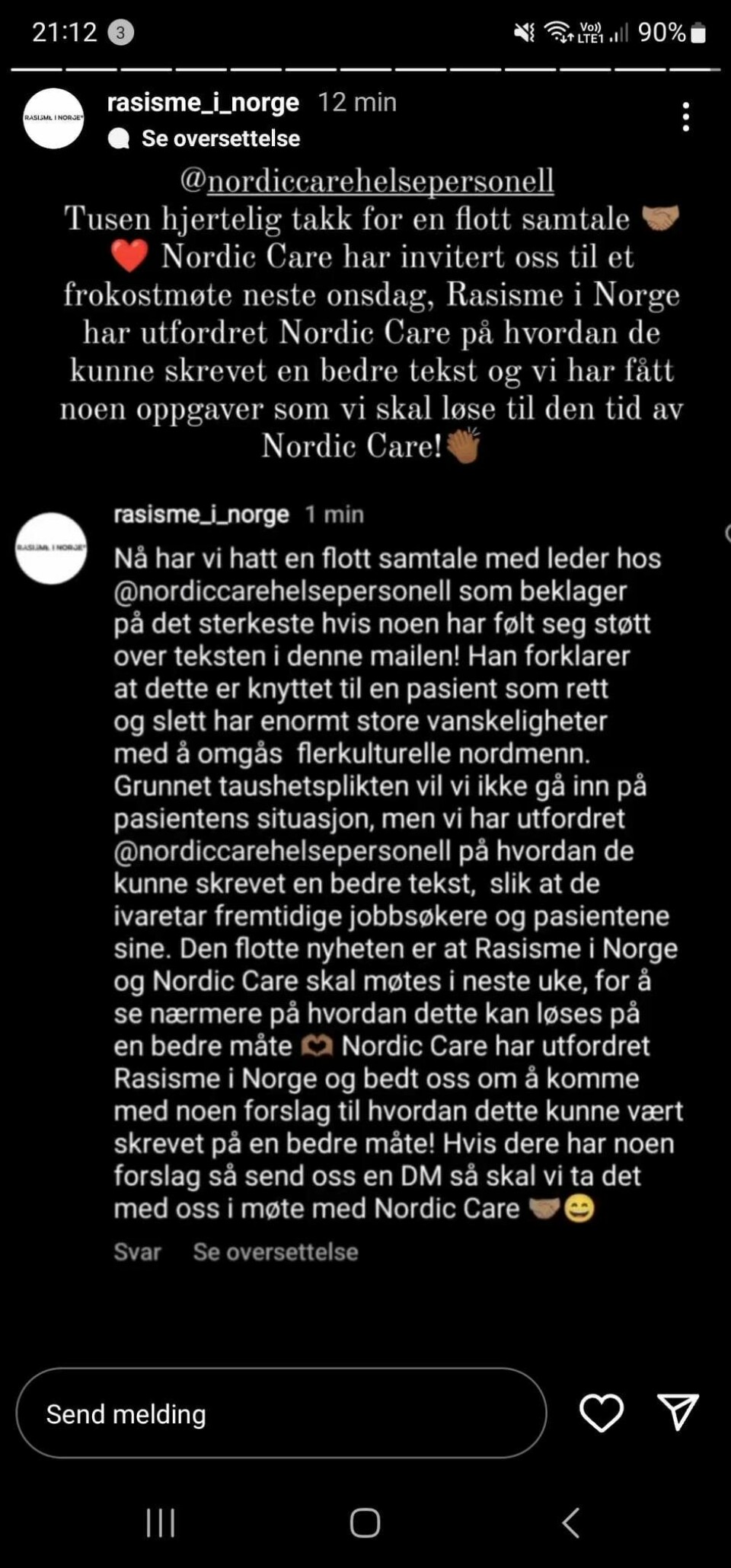 Nordic Care ønsker dialog med Rasisme i Norge. Nordic Care ønsker dialog med Rasisme i Norge.