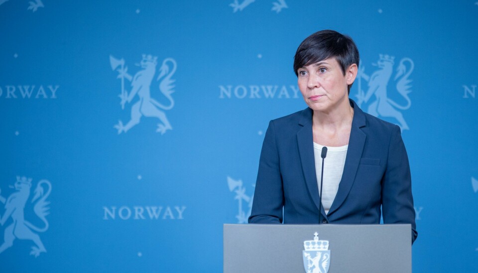 Høyres Ine Eriksen Søreide mener det er riktig å sende norske stridsvogner til Ukraina. Utenriksminister Ine Eriksen Søreide (H) på et pressemøte om Natos ekstraordinære utenriksministermøte. Foto: Annika Byrde / NTB