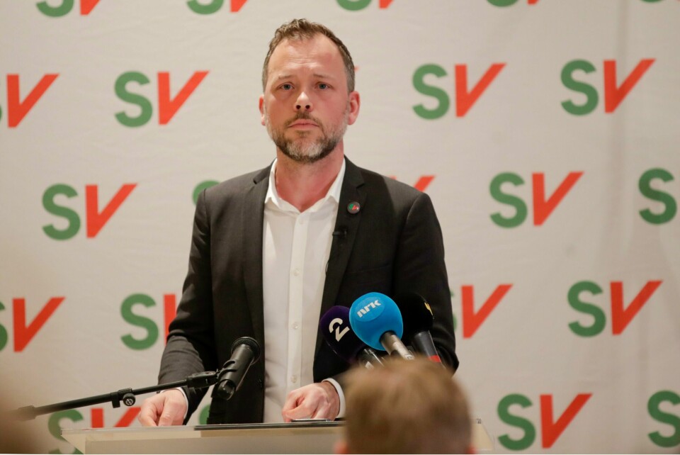 SV-leder Audun Lysbakken taler til SVs landsstyre i Oslo lørdag. SV-leder Audun Lysbakken taler til SVs landsstyre i Oslo lørdag. Foto: Hanna Johre / NTB