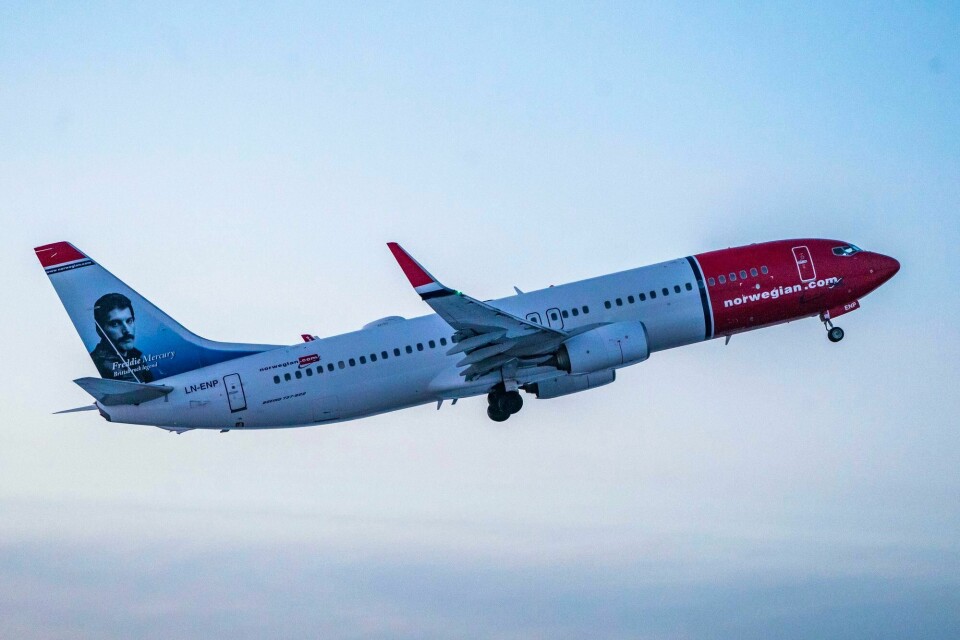 Illustrasjonsfoto. Gardermoen 20220106. Et fly fra Norwegian ar av fra Oslo lufthavn Gardermoen.Foto: Håkon Mosvold Larsen / NTB