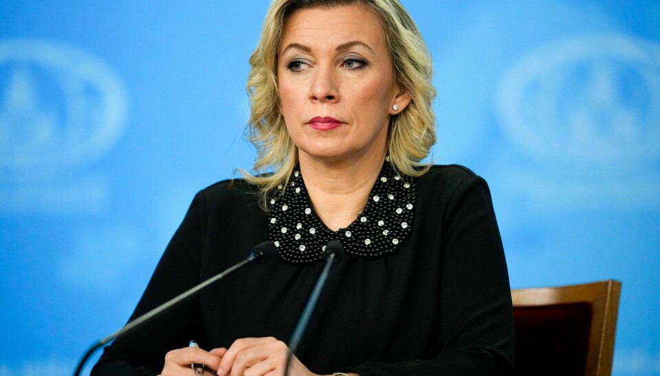 Talsperson Maria Zakharova i Russlands utenriksdepartement. Talsperson Maria Zakharova i Russlands utenriksdepartement. Foto: Aleksander Zemlianitsjenko / AP / NTB