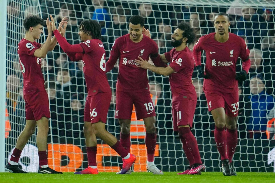 Cody Gakpo fikk sin første Liverpool-scoring mandag. Foto: Jon Super / AP / NTB Cody Gakpo fikk sin første Liverpool-scoring mandag. Foto: Jon Super / AP / NTB