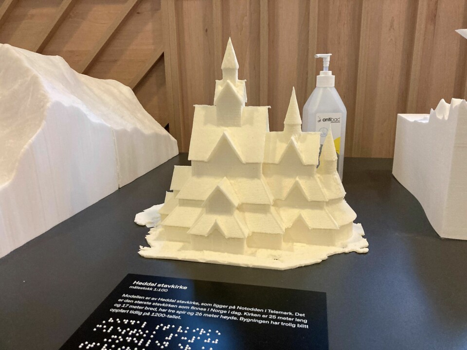 Modellen av Heddal stavkirke kan snart bli sendt på norgesturné sammen med de andre modellene som så langt omfattes av Taktil kulturarv-prosjektet. Modellen av Heddal stavkirke kan snart bli sendt på norgesturné sammen med de andre modellene som så langt omfattes av Taktil kulturarv-prosjektet.
