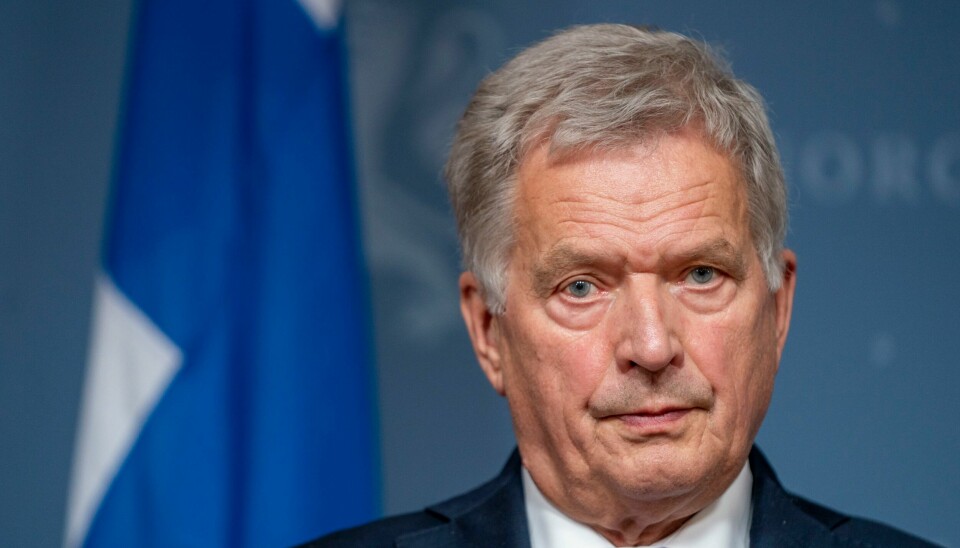 Finlands president Sauli Niinistö under et besøk i Oslo i fjor. Finlands president Sauli Niinistö sier at landet kan åpne for å sende moderne stridsvogner til Ukraina. Foto: Terje Pedersen / NTB