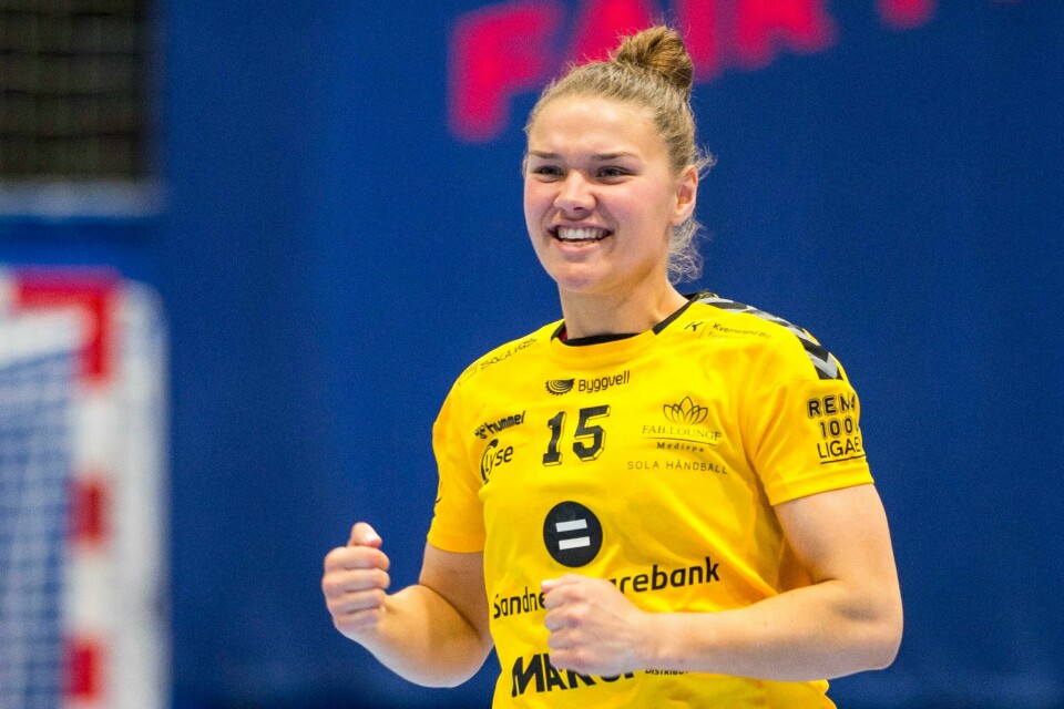 Maja Magnussen er tilbake for Sola mot Bera Bera. Solas Maja Magnussen kunne juble for seier mot kroatisk motstand. Her fra en tidligere anledning. Foto: Carina Johansen / NTB