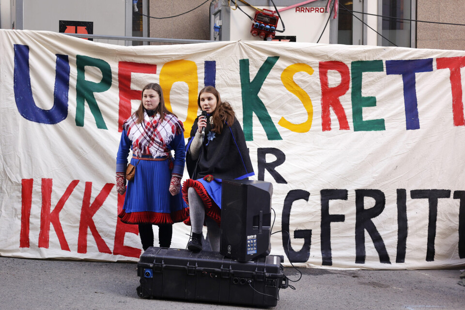 Ella Marie Hætta Isaksenholdt appell til aksjonistene denne uka. Ella Marie Hætta Isaksenholdt appell til aksjonistene denne uka.
