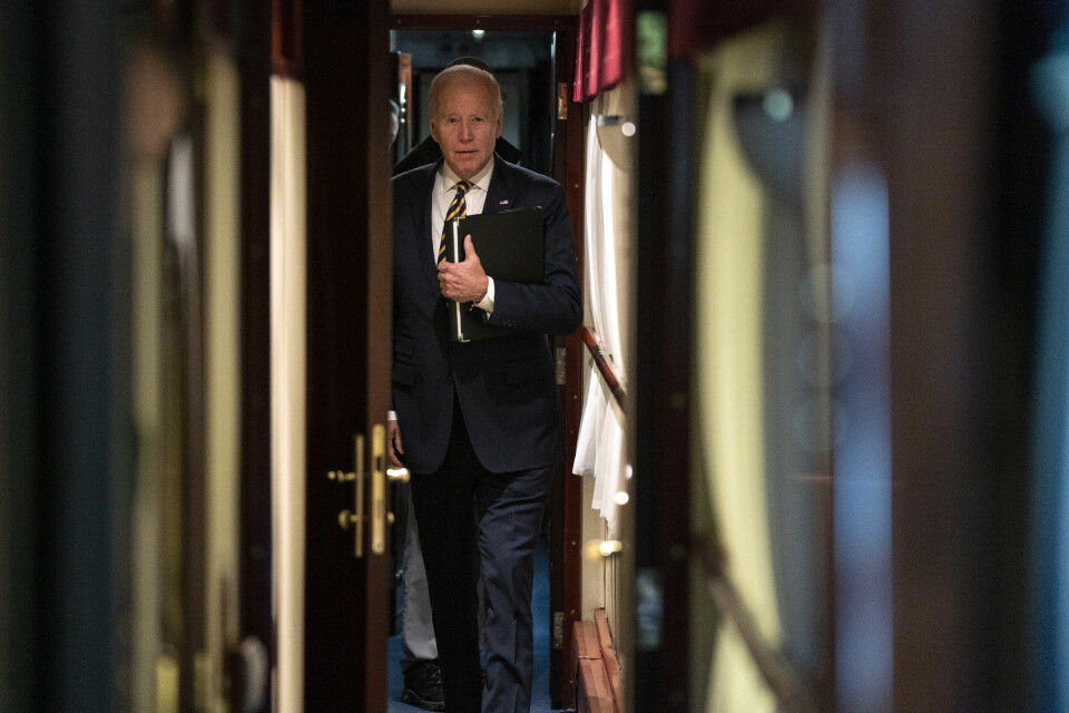 President Joe Biden tok toget da han besøkte Kyiv. President Joe Biden tok toget da han besøkte Kyiv.