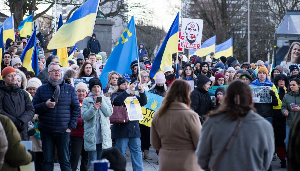 Mange samlet seg for å markere ettårsdagen for den russiske invasjonen av Ukraina. Mange samlet seg for å markere ettårsdagen for den russiske invasjonen av Ukraina.