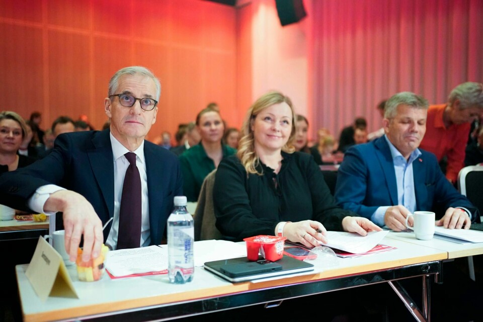 Aps partiledelse: Partileder Jonas Gahr Støre, partisekretær Kjersti Stenseng og nestleder Bjørnar Skjæran på landsstyremøtet i Oslo i februar. Aps partiledelse: Partileder Jonas Gahr Støre, partisekretær Kjersti Stenseng og nestleder Bjørnar Skjæran på landsstyremøtet i Oslo i februar.