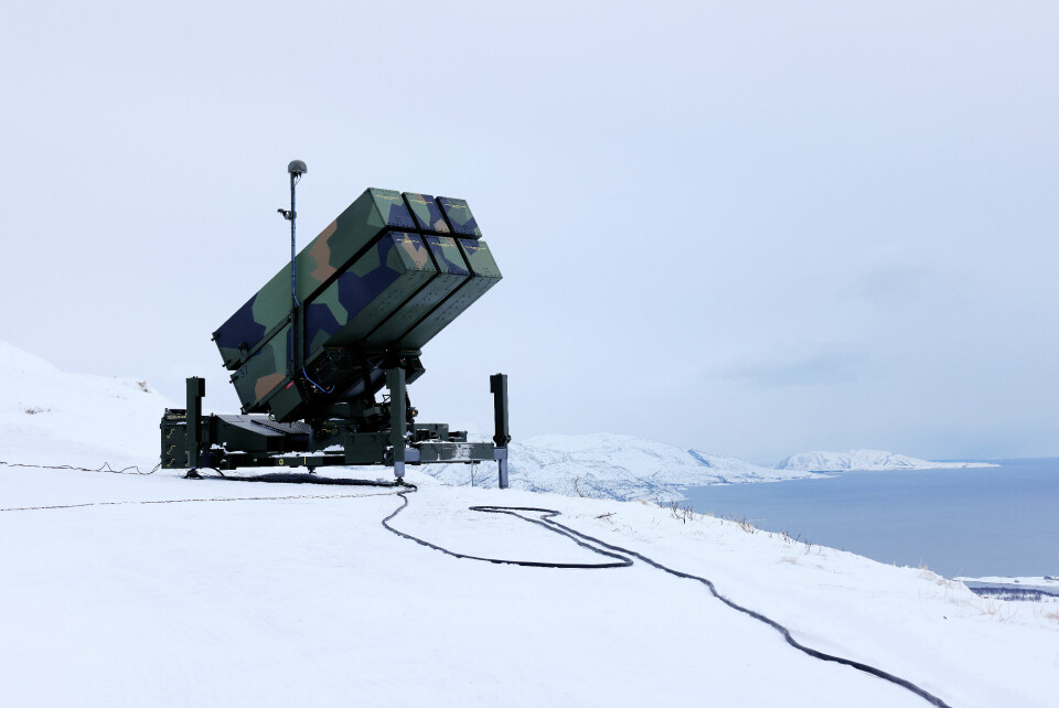 Luftvernsystemet NASAMS, som Norge har utstyrt Ukraina med, var blant utstyret som ble tatt i bruk under øvelsen. Nasams launcher under vinter øvelsen Joint Viking 2023
