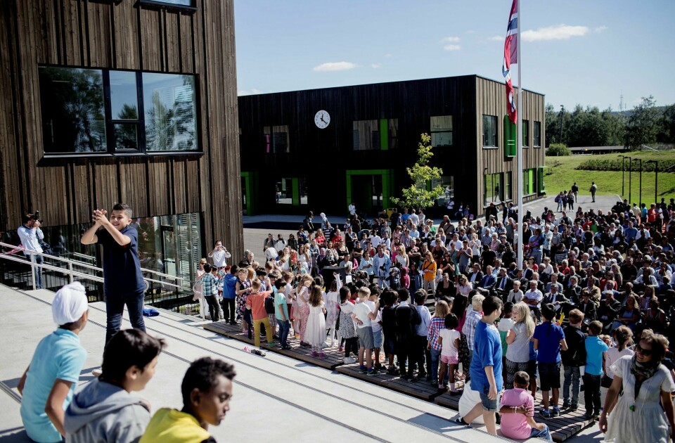 For én uke siden møtte 60.000 fem- og seksåringer opp til første skoledag. Her på Veitvet skole i Oslo. FOTO: HILDE UNOSEN