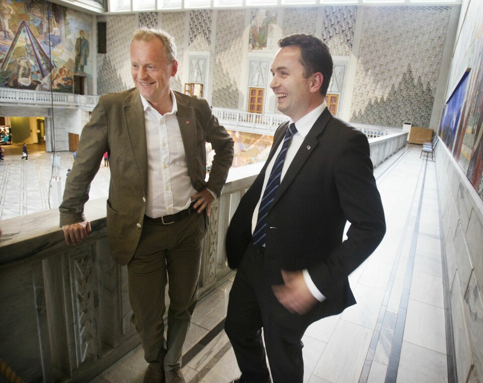 Stian Berger Røsland (t.h.) og Raymond Johansen er begge toppkandidater og menn. FOTO: ARNE OVE BERGO