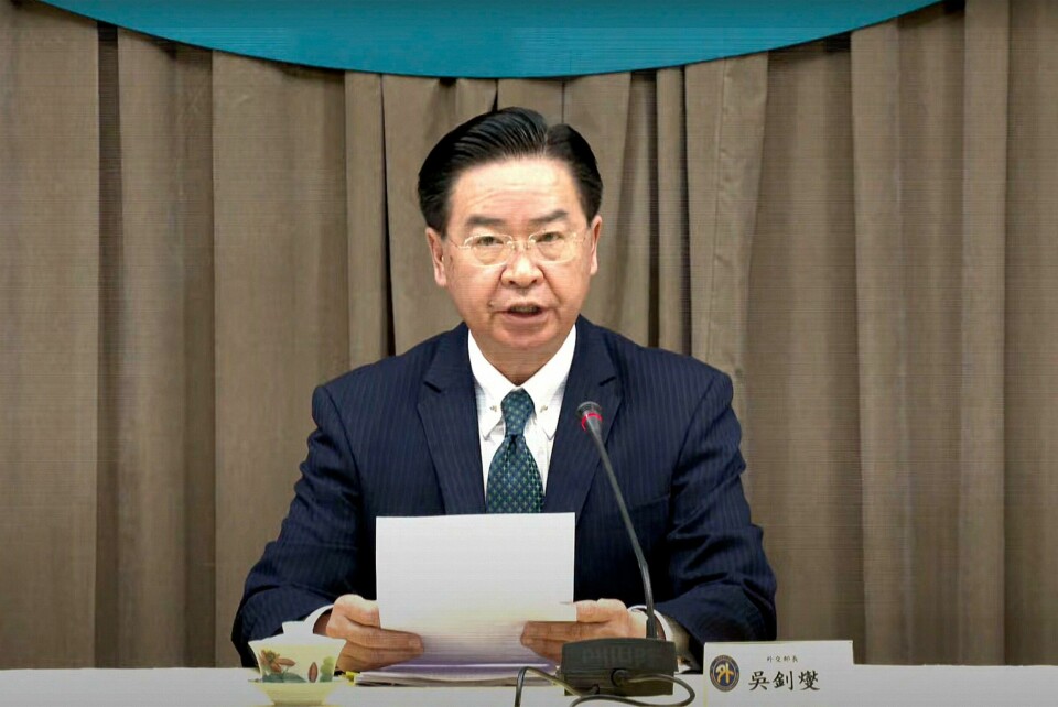 Utenriksminister Joseph Wu mener Kina forbereder seg på krig mot Taiwan. Utenriksminister Joseph Wu mener Kina forbereder seg på krig mot Taiwan.Foto: Taiwans utenriksdepartement via AP / NTB