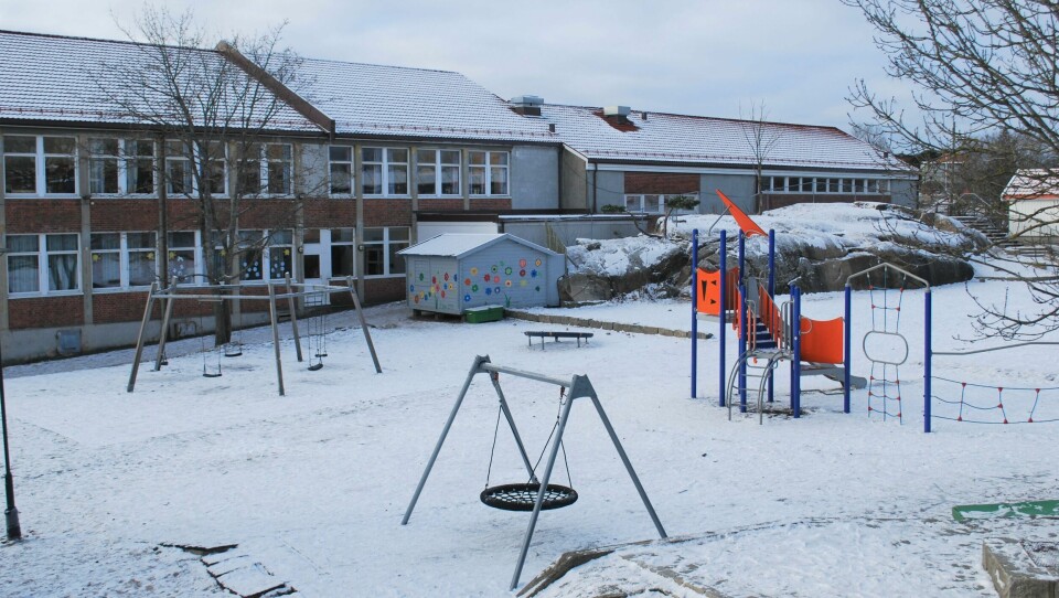 Trara skole er blant de 14 Fredrikstad-skolene der det nå legges opp til jevnlig massetesting av elevene. Trara skole i Fredrikstad.