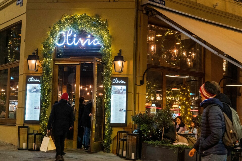 Restaurant Olivia i sentrum av Oslo. .
