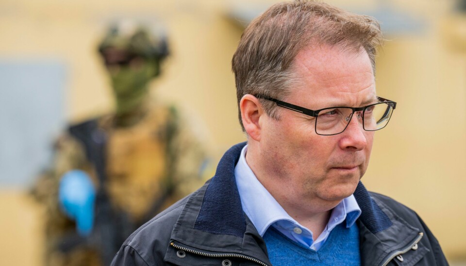 Forsvarsminister Bjørn Arild Gram (Sp) er onsdag og torsdag i London, hvor han blant annet har hatt flere møter med Storbritannias forsvarsminister Ben Wallace. Foto: Fredrik Varfjell / NTB
