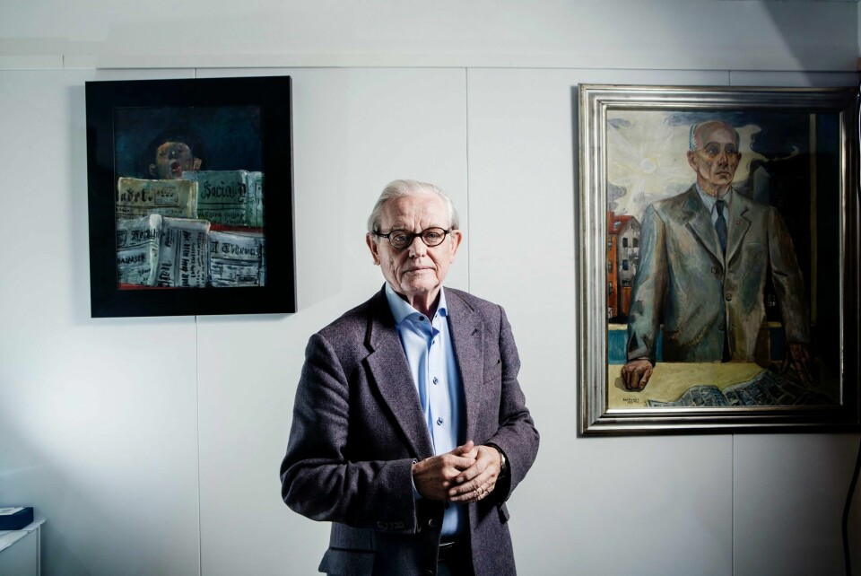 Arne Strand som avtroppende sjefsredaktør i Dagsavisen i 2014. Arne Strand som avtroppende sjefsredaktør i Dagsavisen i 2013.
