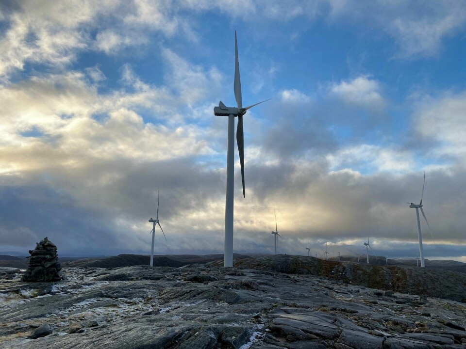 Arkivfoto av Roan vindkraftverk på Fosen. Arkivfoto av Roan vindkraftverk på Fosen.