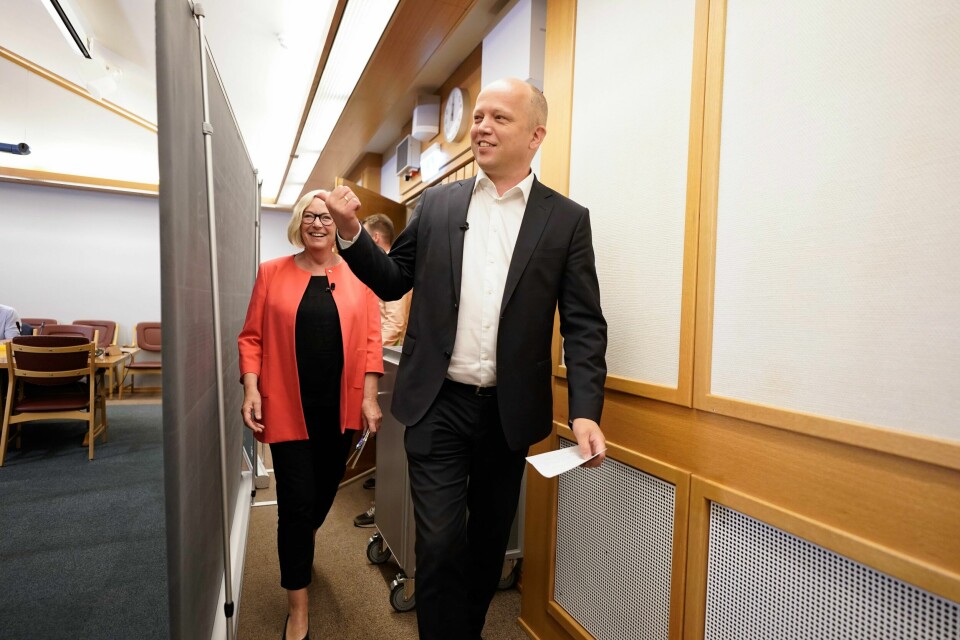Partileder Trygve Slagsvold Vedum og parlamentarisk leder Marit Arnstad. Partileder Trygve Slagsvold Vedum og parlamentarisk leder Marit Arnstad.