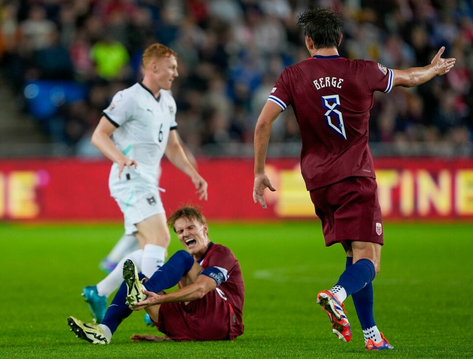 Martin Ødegaard hadde store smerter i ankelen etter overtråkket i Norges seier over Østerrike. Martin Ødegaard hadde store smerter i ankelen etter overtråkket i Norges seier over Østerrike. Foto: Terje Pedersen / NTB