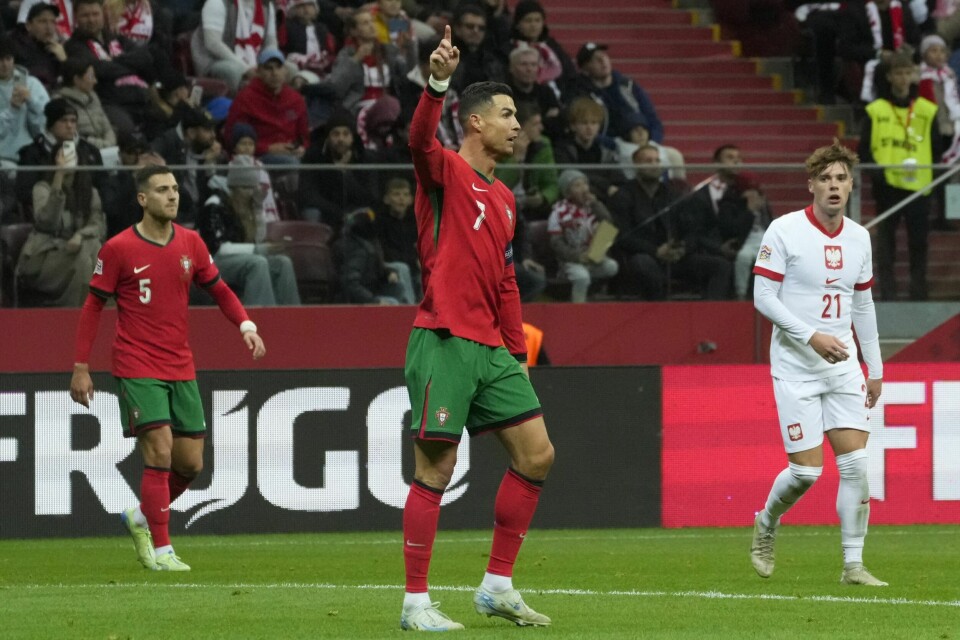 Cristiano Ronaldo scoret for Portugal lørdag. Cristiano Ronaldo scoret for Portugal lørdag. Foto: Czarek Sokolowski / AP / NTB
