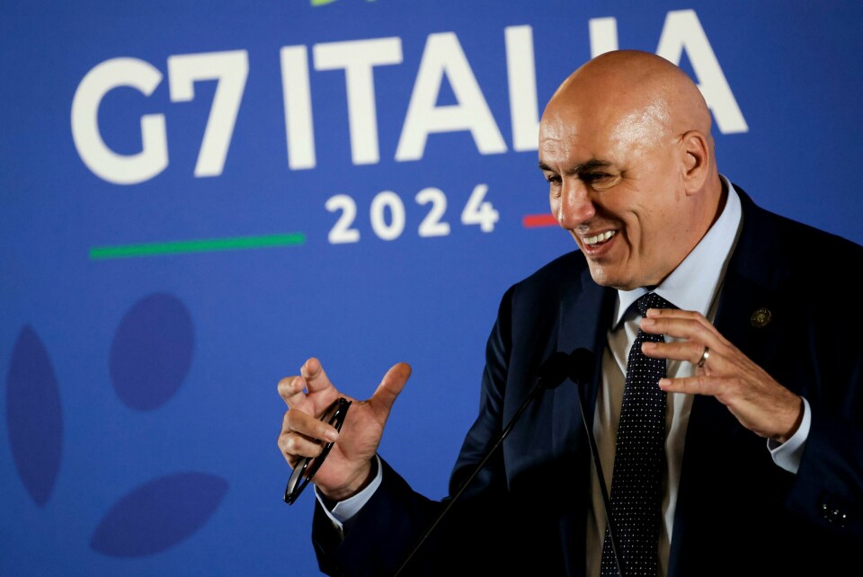 Italias forsvarsminister Guido Crosetto taler på G7s forsvarsministermøte i Napoli. Italias forsvarsminister Guido Crosetto taler på G7s forsvarsministermøte i Napoli. Foto: Alessandro Garofalo / LaPresse via AP / NTB