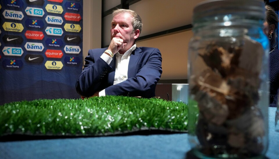 Innovasjon Norge ved sjef Håkon Haugli kom med pengestøtte til NFF. Innovasjon Norge ved sjef Håkon Haugli kom med pengestøtte til NFF.Foto: Terje Pedersen / NTB