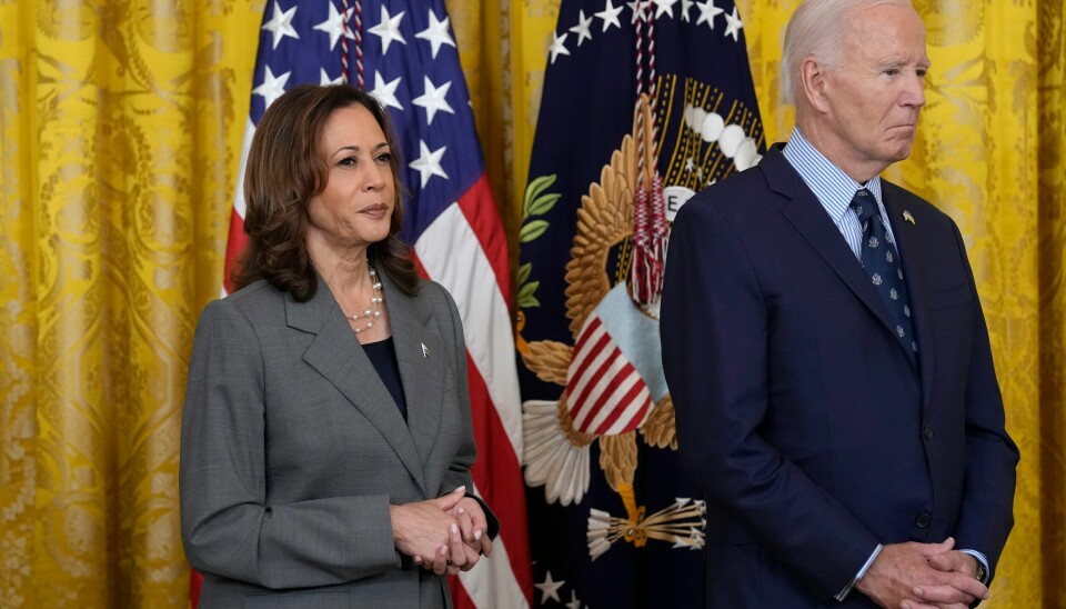 USAs president Joe Biden og visepresident Kamala Harris sørget mandag over det blodige Hamas-angrepet på Israel for et år siden. USAs president Joe Biden og visepresident Kamala Harris sørget mandag over det blodige Hamas-angrepet på Israel for et år siden. Foto: Susan Walsh / AP / NTB