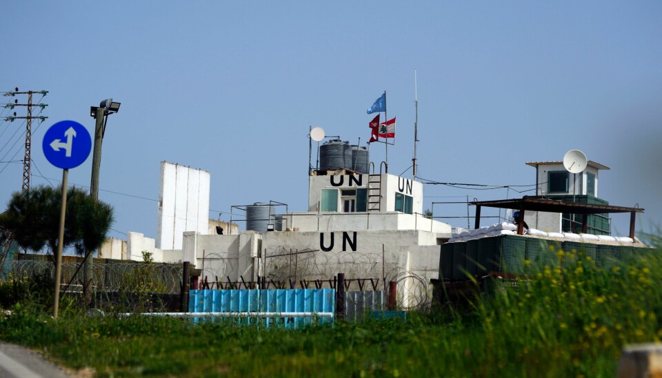 Arkivbilde fra 2023 av en Unifil-base i Sør-Libanon. Forsvaret bekrefter at en norsk FN-observatør ble såret i et angrep i Sør-Libanon lørdag. Sikkerhetskilder sier det var et israelsk droneangrep, noe Israel avviser. Foto: AP / NTB