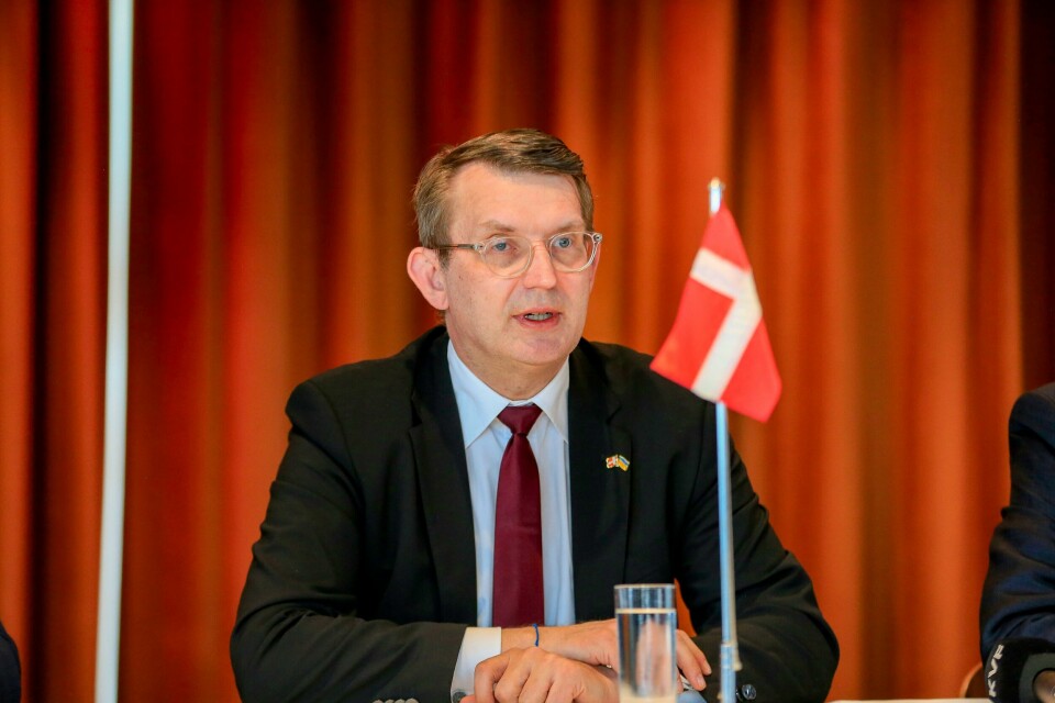 Danmarks forsvarsminister Troels Lund Poulsen avbildet på Færøyene i april. Danmarks forsvarsminister Troels Lund Poulsen avbildet på Færøyene i april. Foto: Alvur Haraldsen / AP / NTB