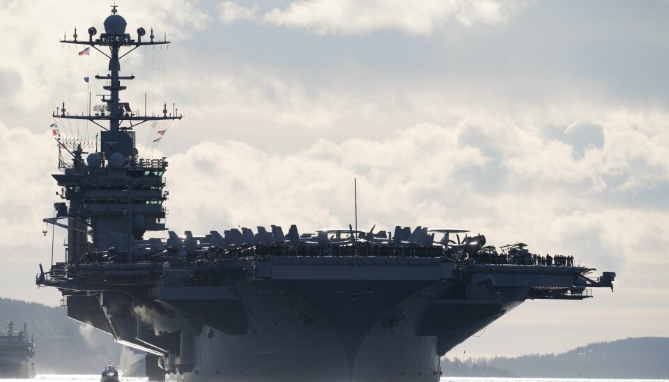 Det amerikanske hangarskipet USS Harry S. Truman ankom fredag ettermiddag Oslo. Det amerikanske hangarskipet USS Harry S. Truman ankom fredag ettermiddag Oslo. Foto: Thomas Fure / NTB