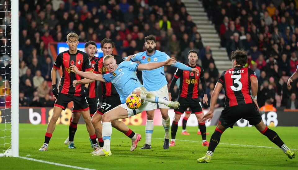 Erling Braut Haaland bommet på en stor mulighet mot Bournemouth lørdag. Erling Braut Haaland bommet på en stor mulighet mot Bournemouth lørdag. Foto: Kirsty Wigglesworth / AP / NTB