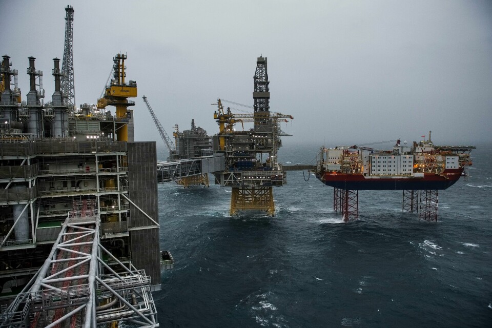 Johan Sverdrup-feltet i Nordsjøen, ett av feltene på den norske sokkelen som er elektrifisert ved hjelp av kraft fra land.