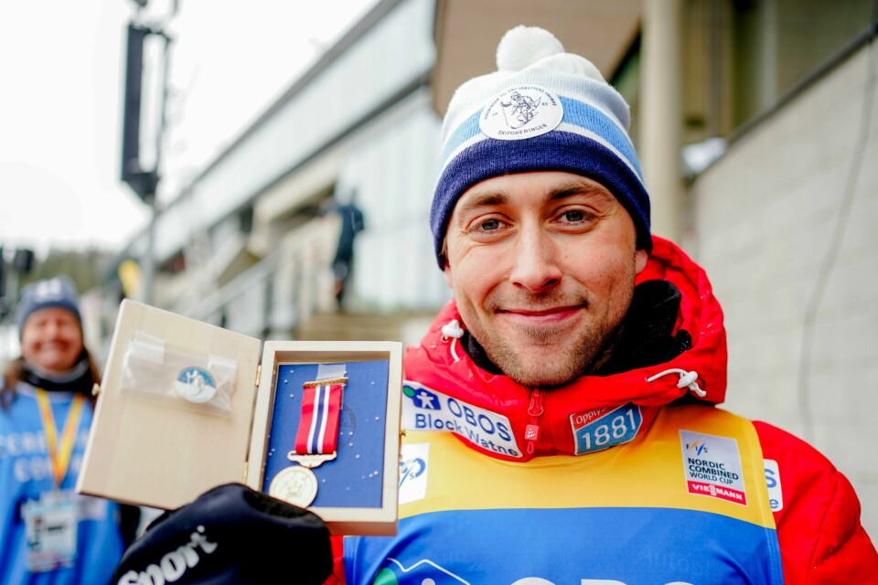 Siden mars har Jarl Magnus Riiber vært gjennom en kneoperasjon, trøbbel med en visdomstann og en runde forkjølelse. Verdenscupåpningen er likevel ikke i fare. Jarl Magnus Riiber er allerede sammenlagtvinner i verdenscupen. Foto: Terje Pedersen / NTB