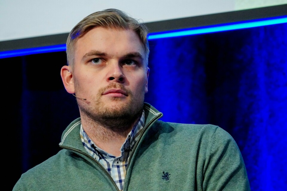 Nils Forren, leder i Senterungdommen, er mer bekymra for næringslivet enn framtida. .