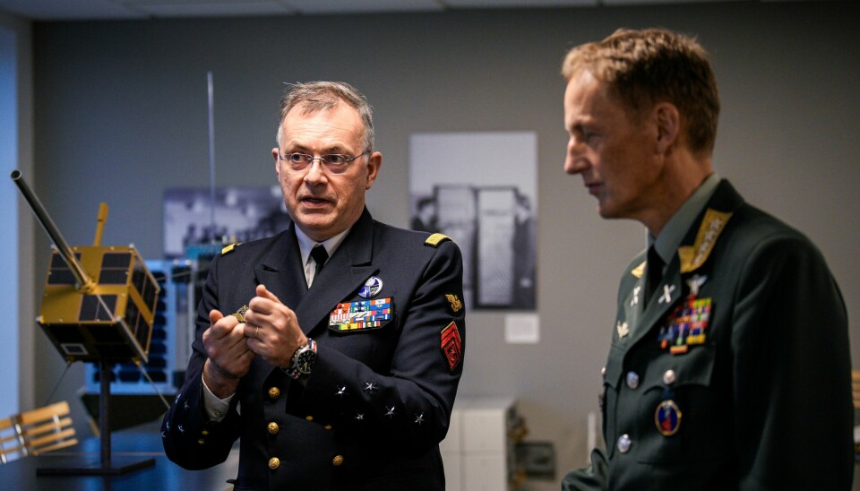 Nato-topp Pierre Vandier besøkte onsdag FFIs base på Kjeller utenfor Oslo. Han ble mottatt av den norske forsvarssjefen Eirik Kristoffersen. Nato-topp Pierre Vandier besøkte onsdag FFIs base på Kjeller utenfor Oslo. Han ble mottatt av den norske forsvarssjefen Eirik Kristoffersen. Foto: Stian Lysberg Solum / NTB