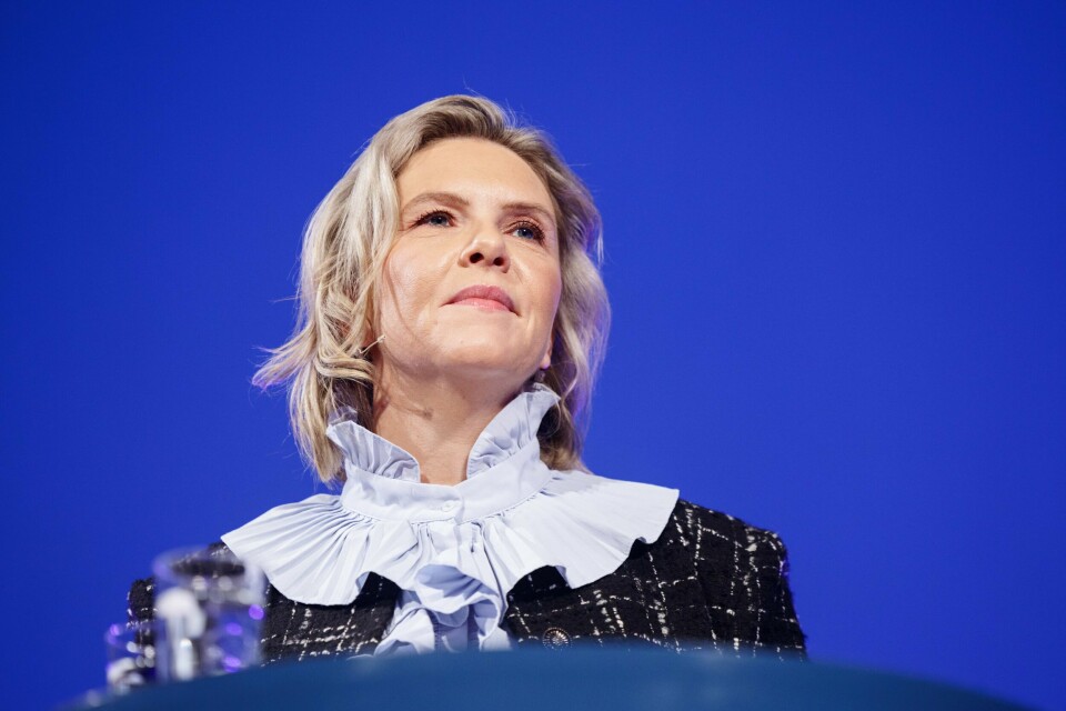 Frp-leder Sylvi Listhaug er sterkt kritisk til regjeringens milliardlån til batterifabrikken Morrow. Fremskrittspartiet fortsetter å gjøre gode målinger. I novembermålingen fra Opinion har Høyre og Frp stortingsflertall. Det gleder Frp-leder Sylvi Listhaug. Foto: Jonas Been Henriksen / NTB