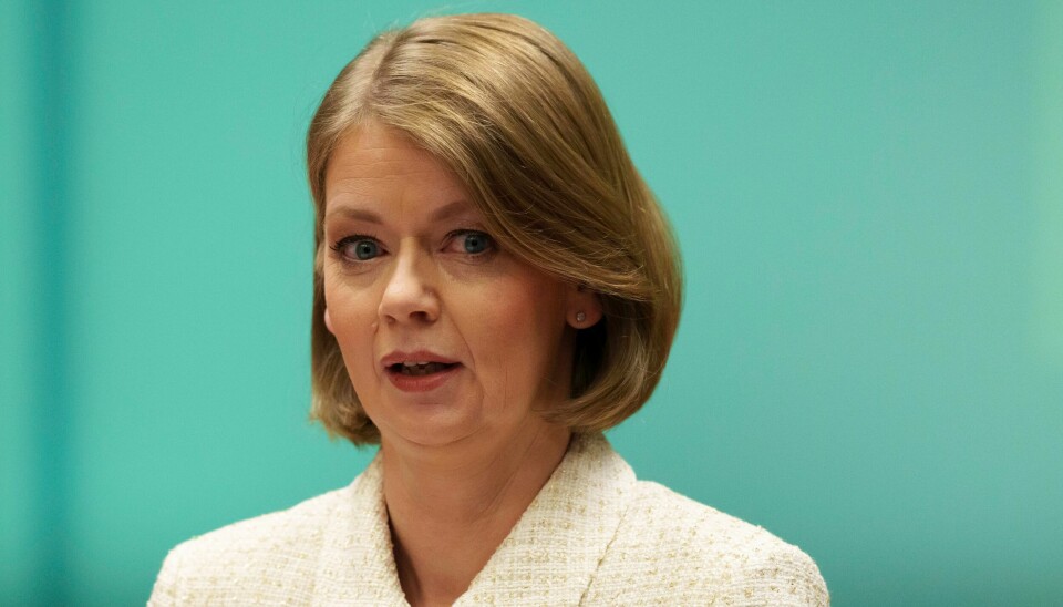 Pressekonferanse med sentralbanksjef i Norges Bank, Ida Wolden Bache etter rentebeslutningen torsdag. Styringsrenta står på 4,5 prosent som venta. Biletet viser sentralbanksjef Ida Wolden Bache.Foto: Cornelius Poppe / NTB / NPK