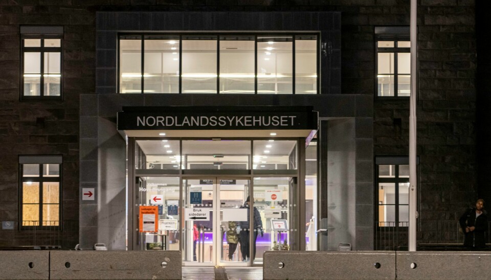 Nordlandssykehuset i Bodø. 106 personer er onsdag registrert med koronasmitte i Bodø onsdag, og tre personer er innlagt ved Nordlandssykehuset med covid-19 i byen. Foto: Heiko Junge / NTB