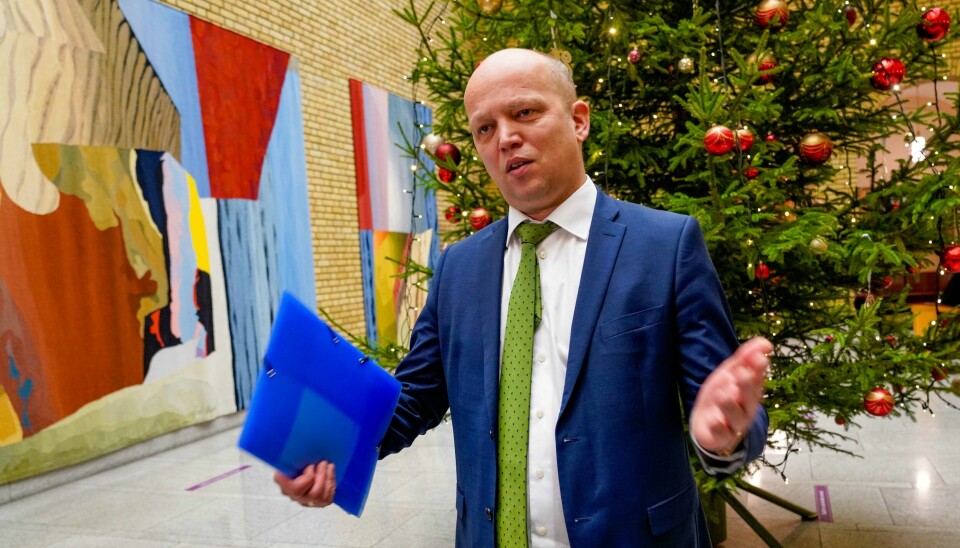 Finansminister Trygve Slagsvold Vedum (Sp). Det ble kom ingen julegave i meningsmålingen fra Norstat og Vårt Land til Senterpartiets leder Trygve Slagsvold Vedum. Foto: Terje Bendiksby / NTB